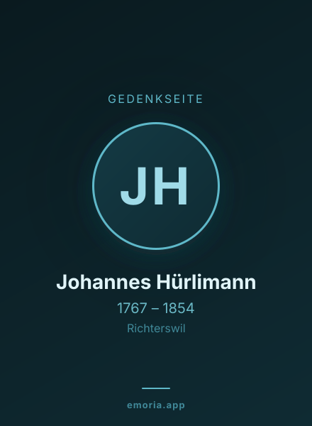 Gedenkportrait von Johannes Hürlimann