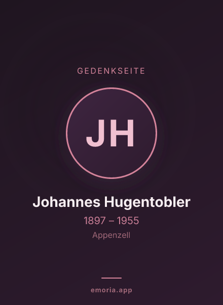 Gedenkportrait von Johannes Hugentobler