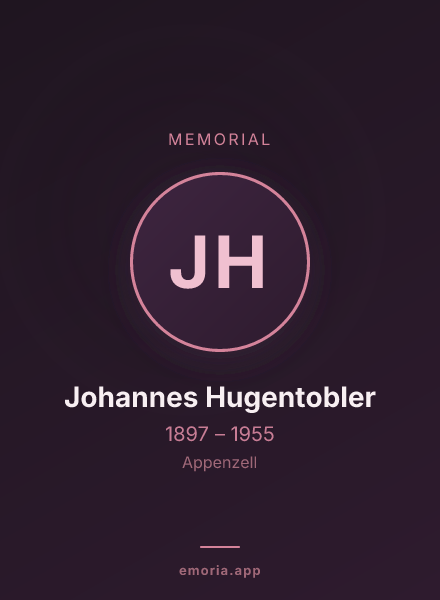 Memorial portrait of Johannes Hugentobler