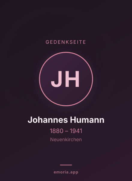 Gedenkportrait von Johannes Humann