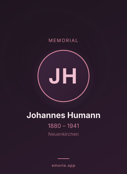 Memorial portrait of Johannes Humann