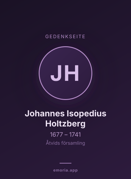 Gedenkportrait von Johannes Isopedius Holtzberg