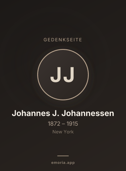 Gedenkportrait von Johannes J. Johannessen