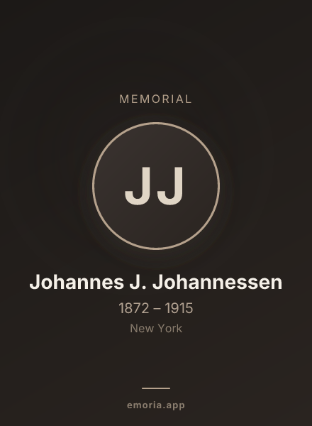Memorial portrait of Johannes J. Johannessen