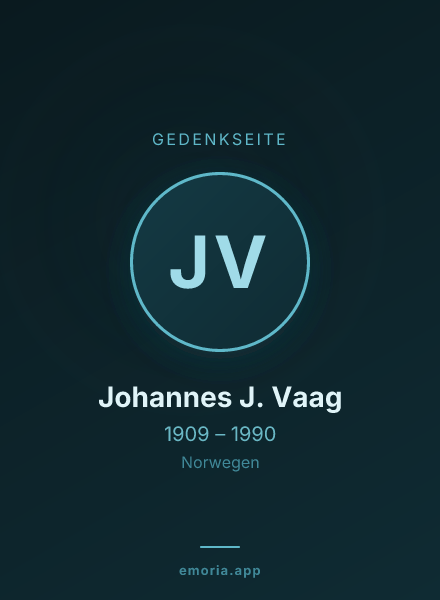 Gedenkportrait von Johannes J. Vaag