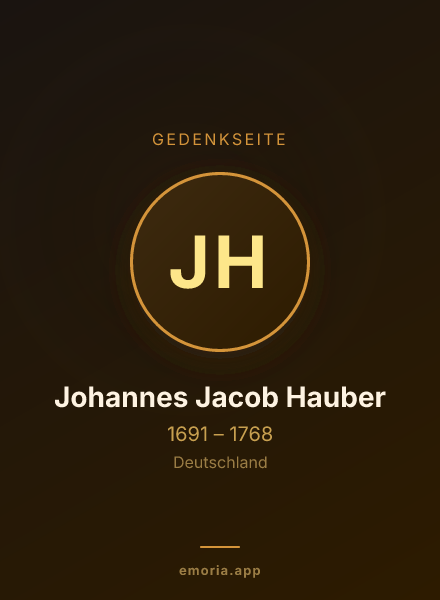 Gedenkportrait von Johannes Jacob Hauber