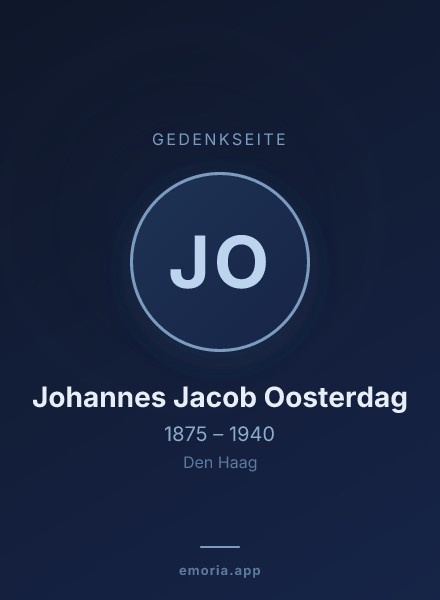 Gedenkportrait von Johannes Jacob Oosterdag