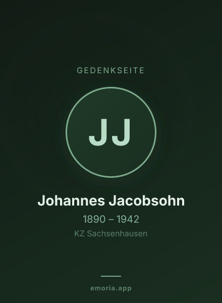 Gedenkportrait von Johannes Jacobsohn