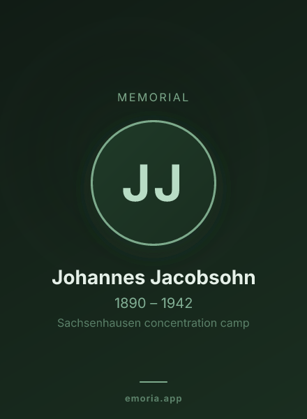 Memorial portrait of Johannes Jacobsohn