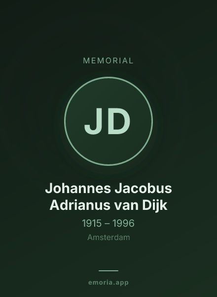 Memorial portrait of Johannes Jacobus Adrianus van Dijk