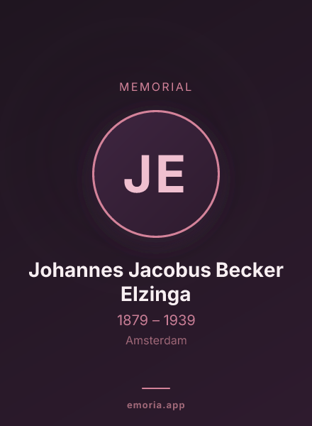 Memorial portrait of Johannes Jacobus Becker Elzinga