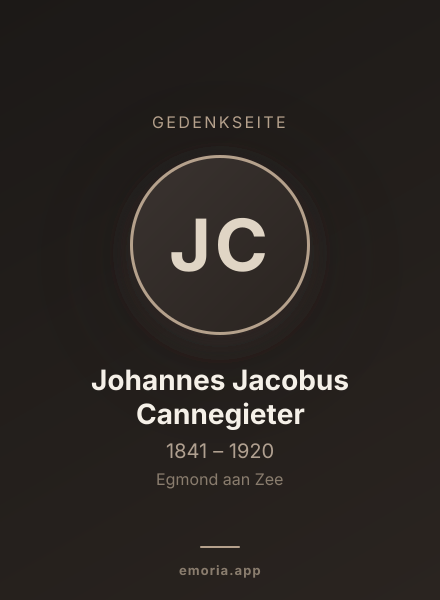 Gedenkportrait von Johannes Jacobus Cannegieter