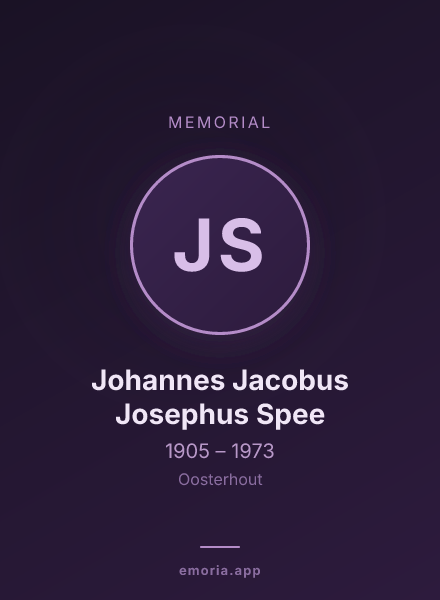 Memorial portrait of Johannes Jacobus Josephus Spee