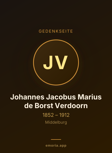 Gedenkportrait von Johannes Jacobus Marius de Borst Verdoorn