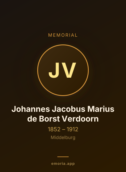 Memorial portrait of Johannes Jacobus Marius de Borst Verdoorn