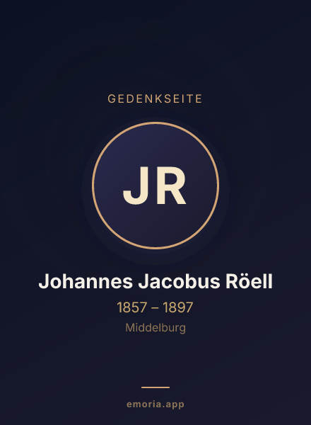 Gedenkportrait von Johannes Jacobus Röell