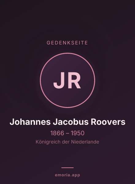 Gedenkportrait von Johannes Jacobus Roovers
