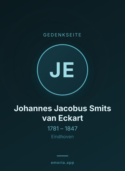 Gedenkportrait von Johannes Jacobus Smits van Eckart