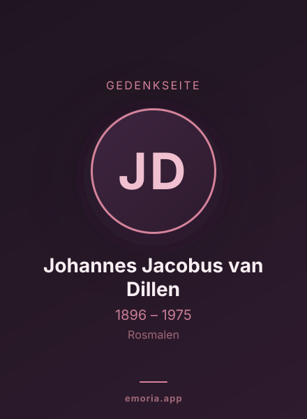 Gedenkportrait von Johannes Jacobus van Dillen