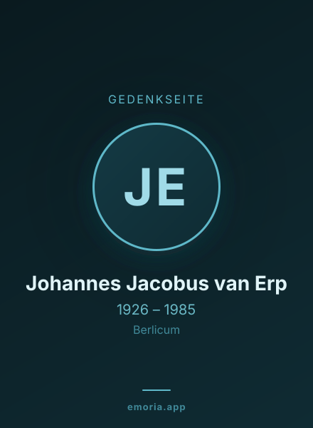Gedenkportrait von Johannes Jacobus van Erp