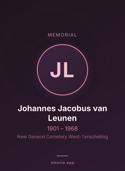 Memorial portrait of Johannes Jacobus van Leunen