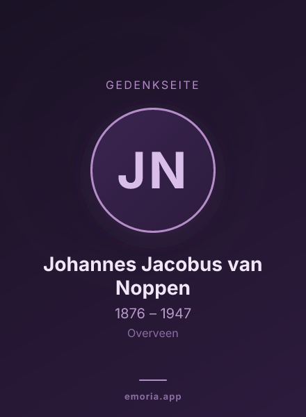 Gedenkportrait von Johannes Jacobus van Noppen