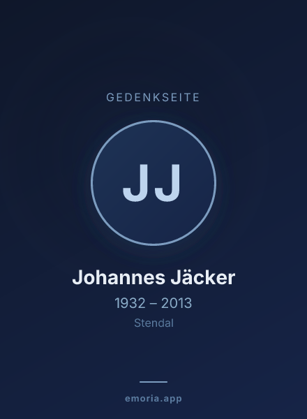 Gedenkportrait von Johannes Jäcker