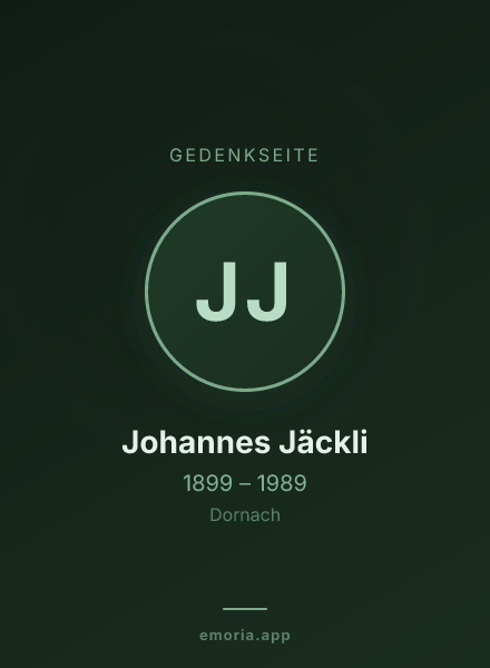Gedenkportrait von Johannes Jäckli