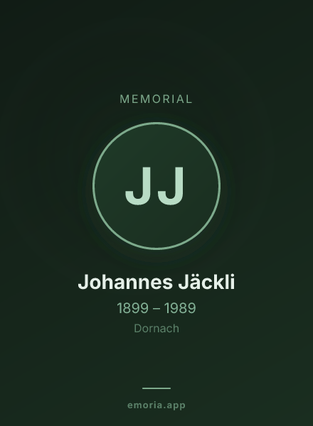 Memorial portrait of Johannes Jäckli