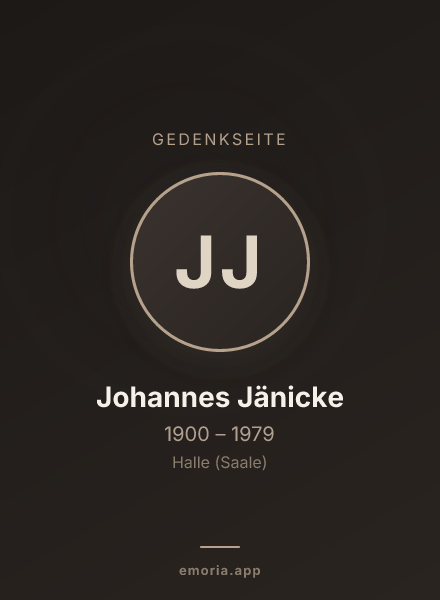 Gedenkportrait von Johannes Jänicke