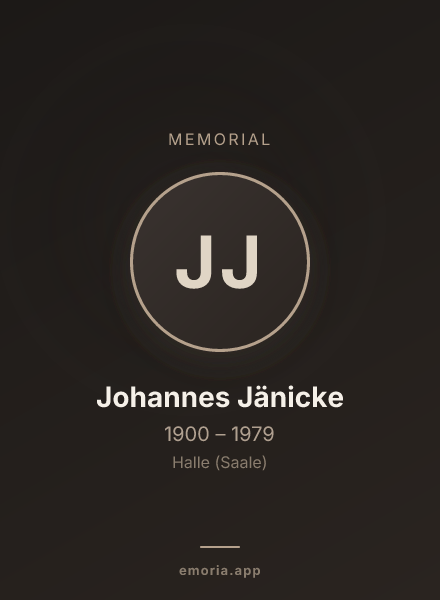 Memorial portrait of Johannes Jänicke