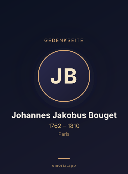 Gedenkportrait von Johannes Jakobus Bouget