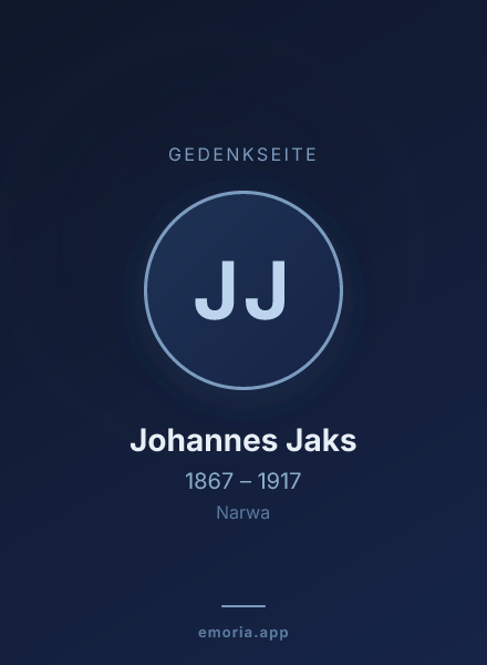 Gedenkportrait von Johannes Jaks