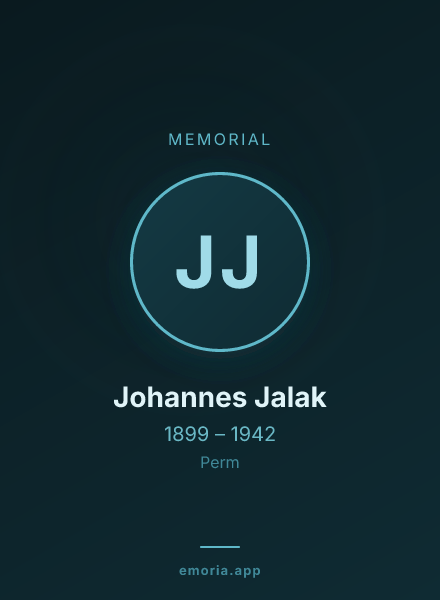 Memorial portrait of Johannes Jalak