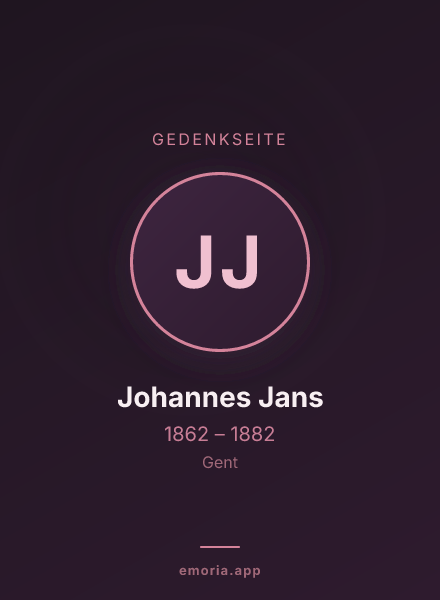 Gedenkportrait von Johannes Jans