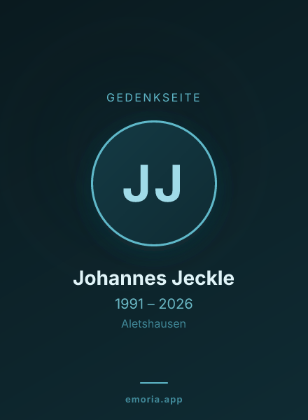 Gedenkportrait von Johannes Jeckle