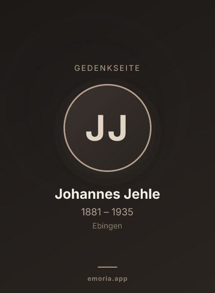 Gedenkportrait von Johannes Jehle