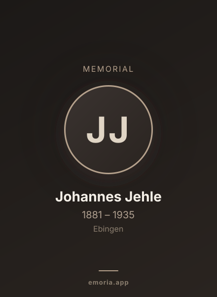 Memorial portrait of Johannes Jehle