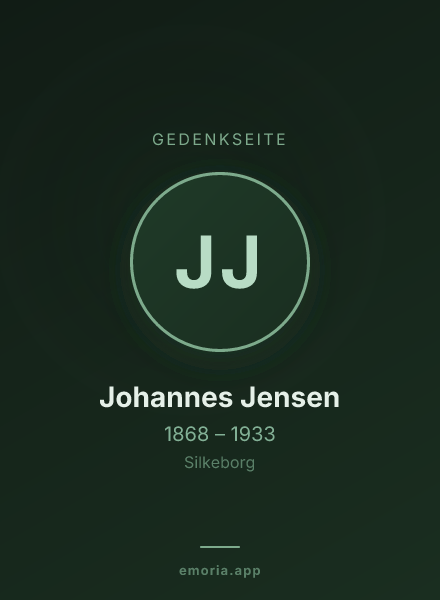 Gedenkportrait von Johannes Jensen
