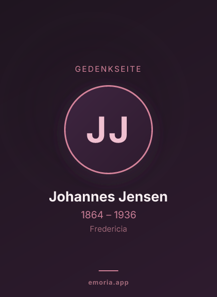 Gedenkportrait von Johannes Jensen