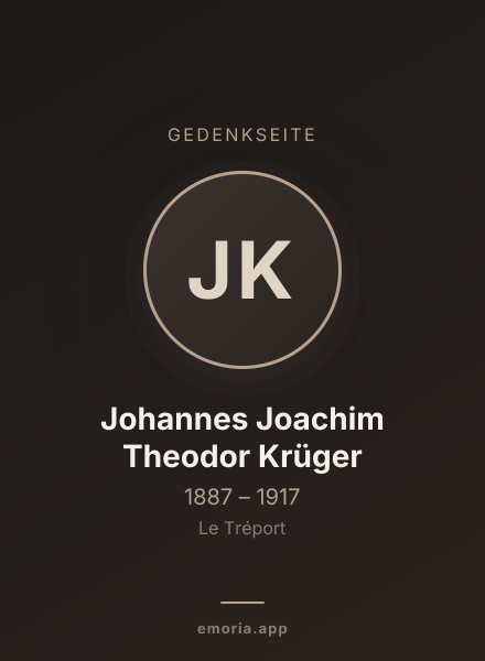 Gedenkportrait von Johannes Joachim Theodor Krüger