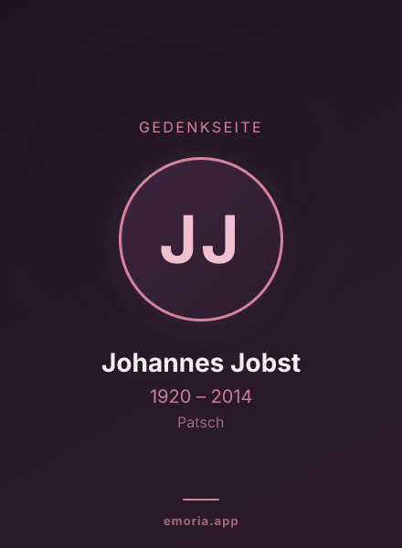 Gedenkportrait von Johannes Jobst