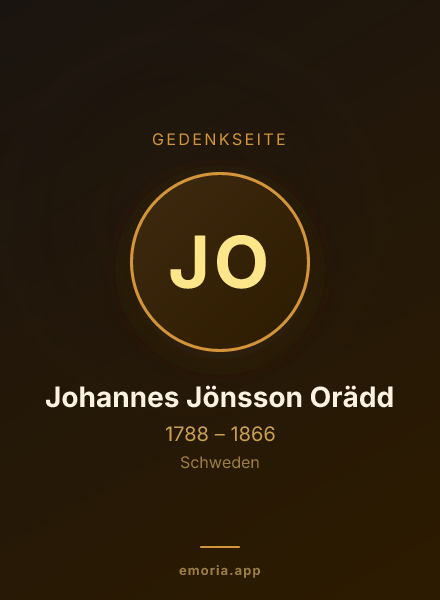 Gedenkportrait von Johannes Jönsson Orädd