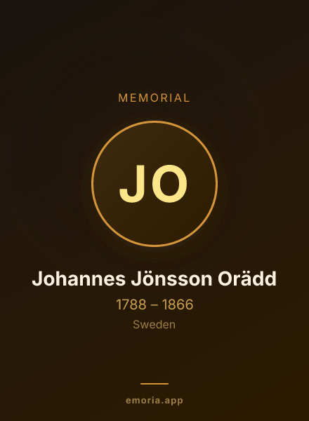 Memorial portrait of Johannes Jönsson Orädd