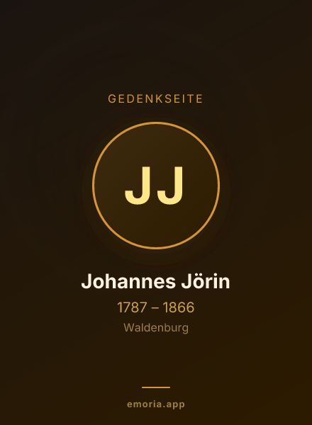 Gedenkportrait von Johannes Jörin