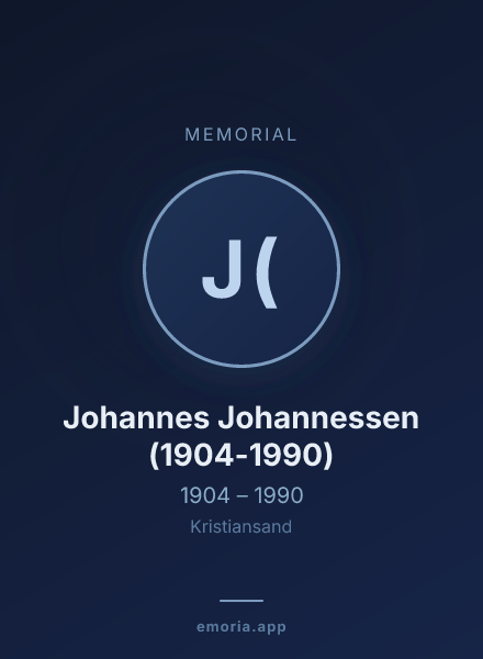 Memorial portrait of Johannes Johannessen (1904-1990)