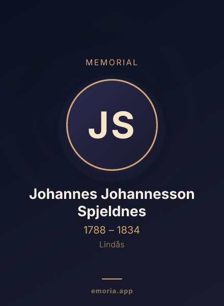 Memorial portrait of Johannes Johannesson Spjeldnes