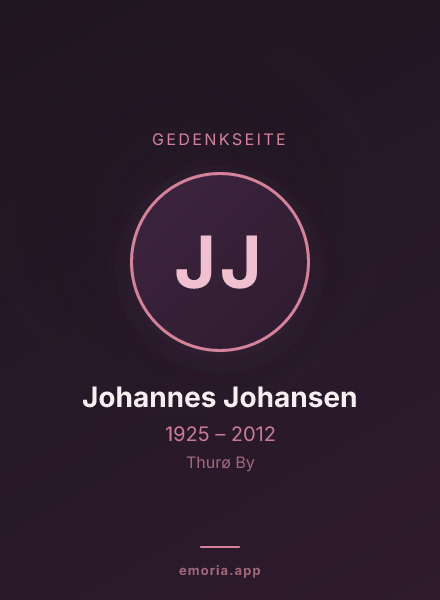 Gedenkportrait von Johannes Johansen