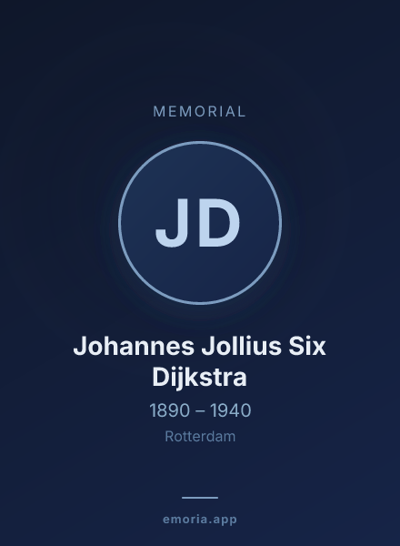 Memorial portrait of Johannes Jollius Six Dijkstra