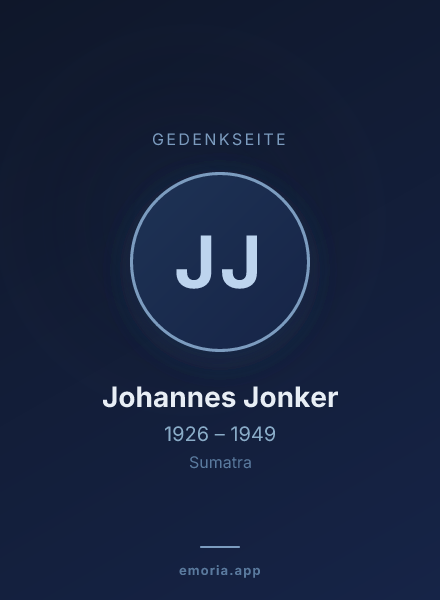 Gedenkportrait von Johannes Jonker